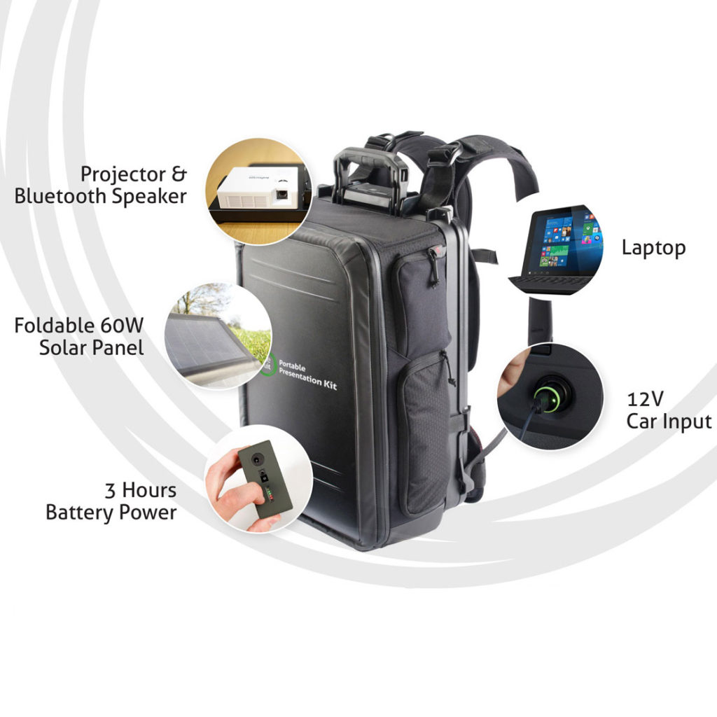 Portable Solar and Battery Powered Projector Kit | Onefruit